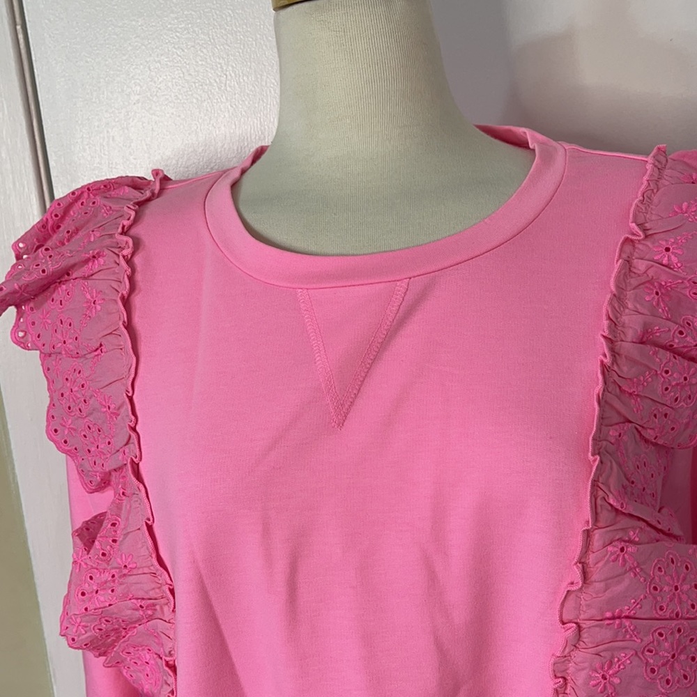 Sweatshirt - Lilly Pulitzer Deva Sweatshirt- pink shandy LP28 - Picture 7 of 11